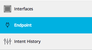 Sélection du menu Endpoint sur la console de développement Alexa